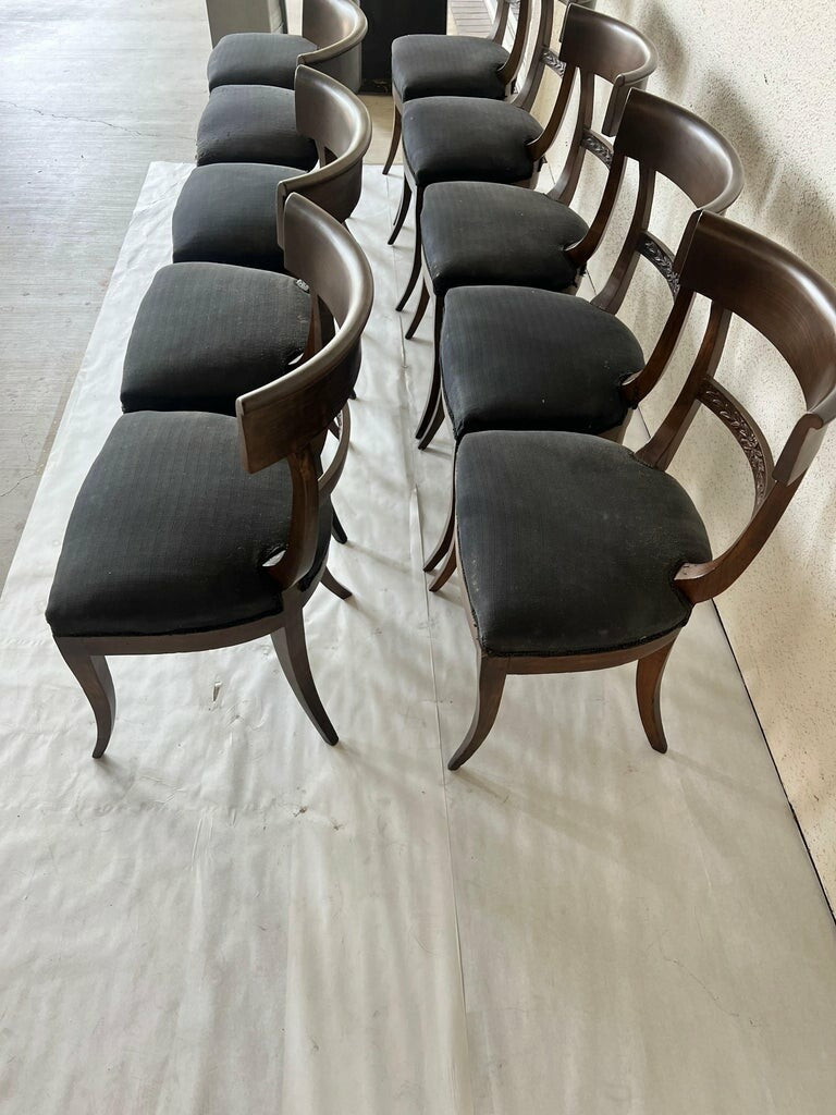 18th Century Italian Klismos Chairs, Set of 10