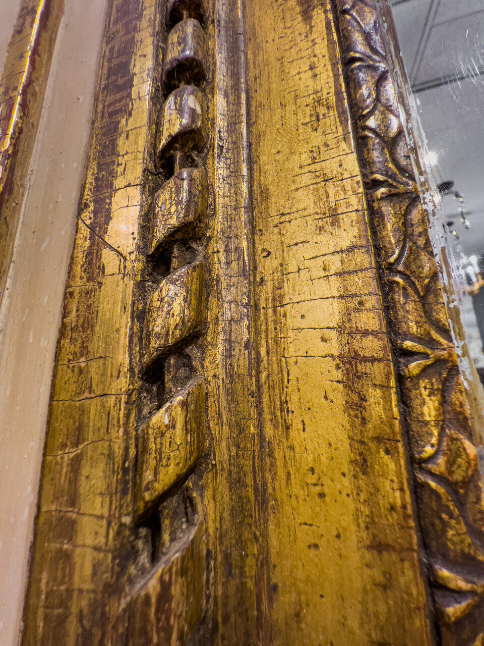 Neo-Classical Carved Trumeau over Mantle Mirror