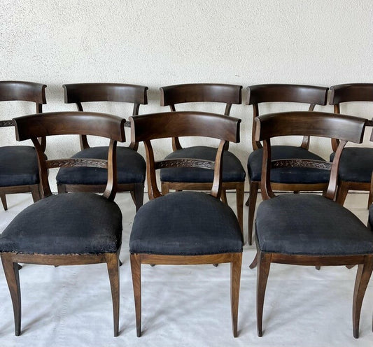 18th Century Italian Klismos Chairs, Set of 10