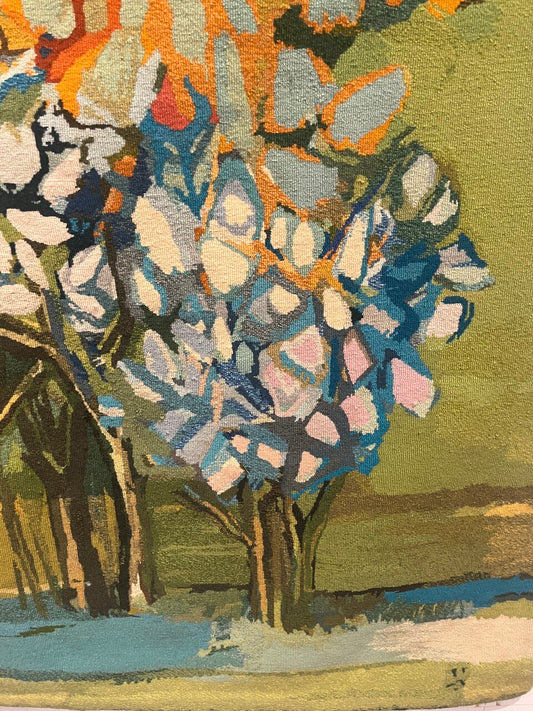 David Adickes Tapestry "Spring Trees Green Sky"
