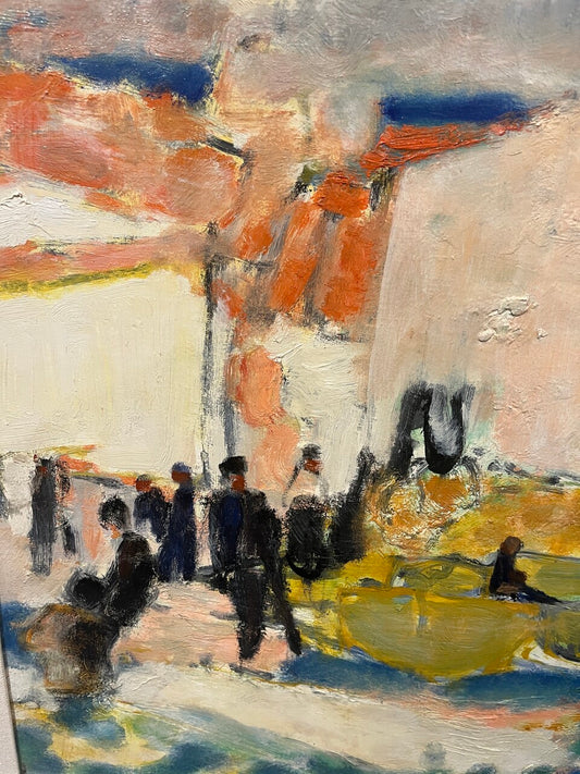 Signed Gerard Diaz Oil on Canvas Etang de Thau 1964