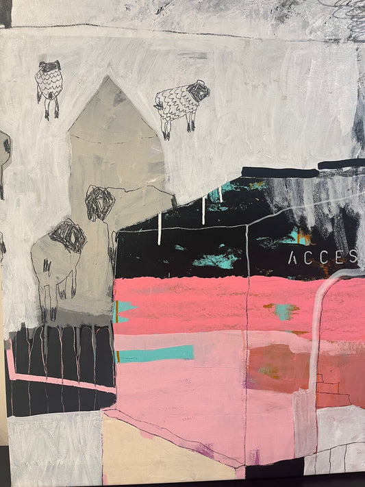 Beatriz Cota Painting "ACCESS" Mixed Media on Canvas