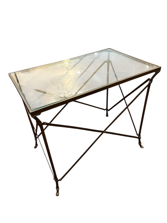 Neoclassical Bronze and Glass Empire style Occasional Table