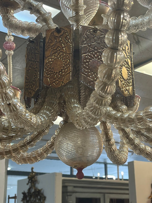 Fabulous Murano Pink and Gold Venetian Chandelier