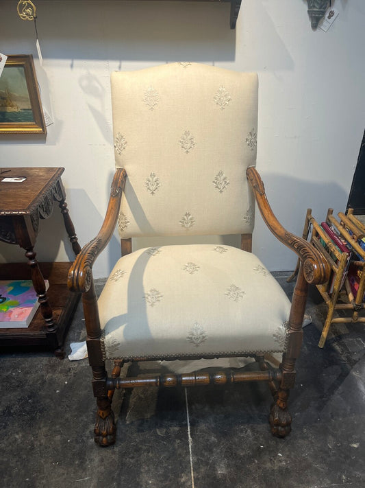 19th Century Carved Walnut Armchair