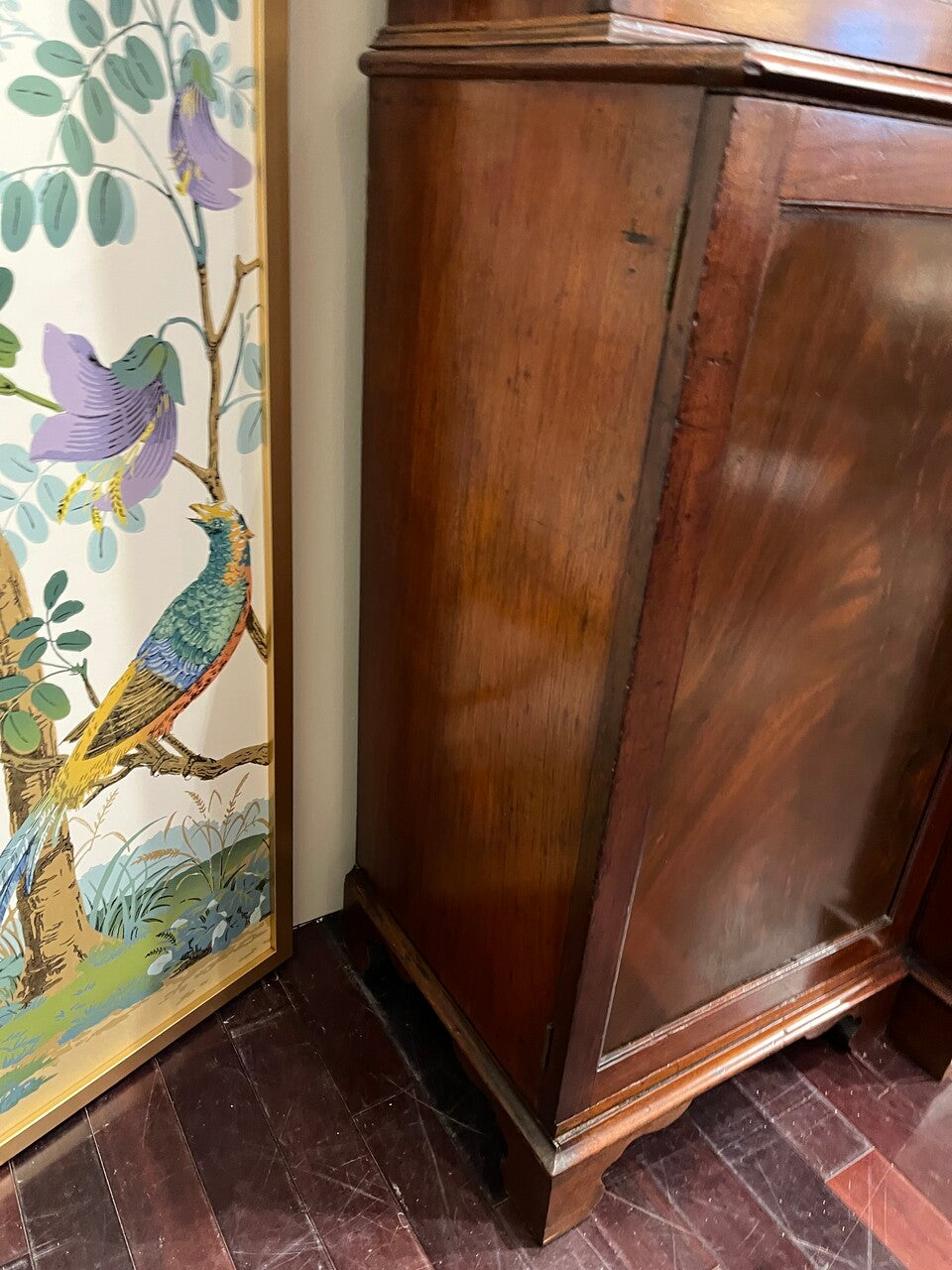 18th Century Mahogany Irish Library Cabinet with Original Glass