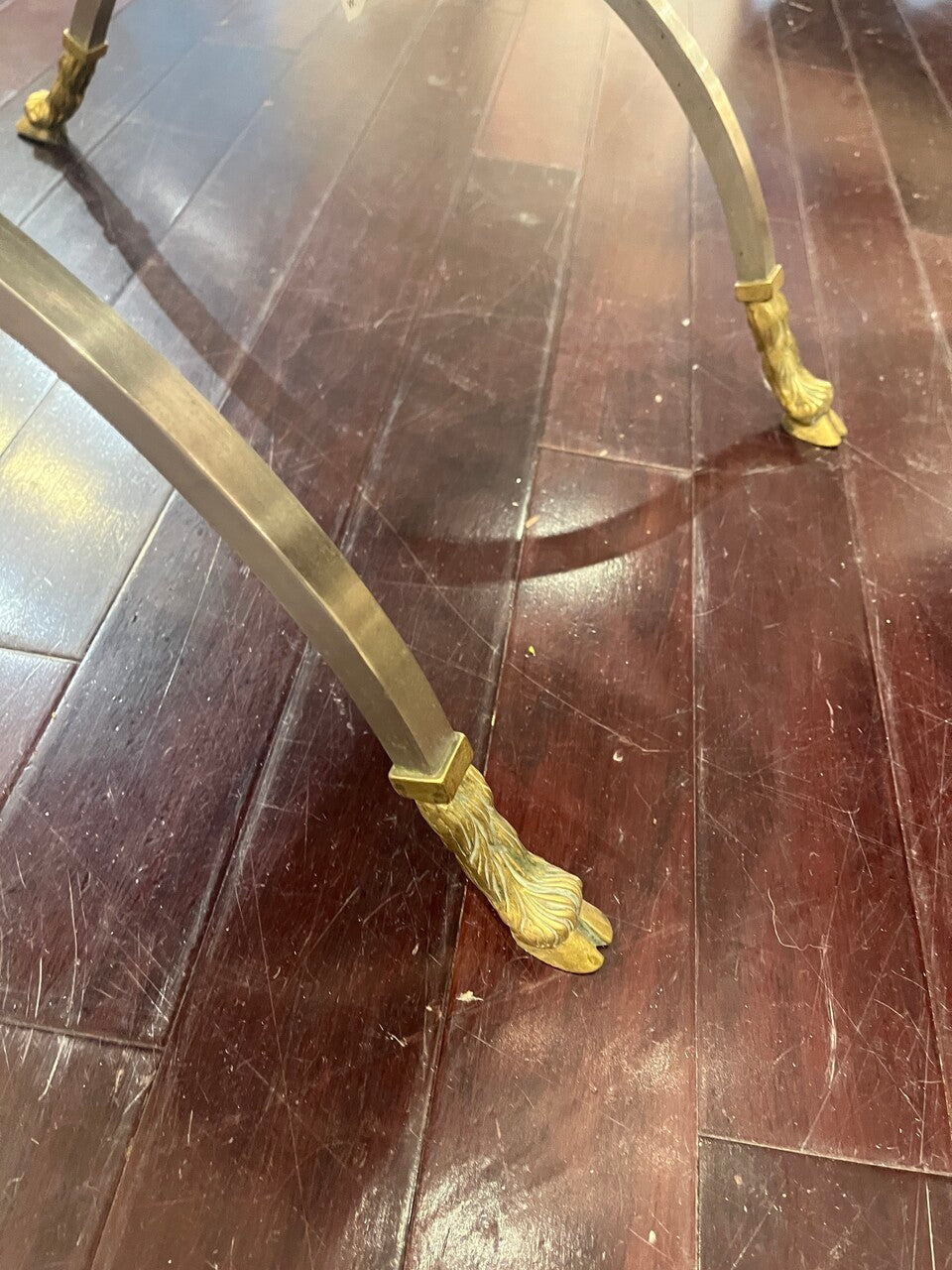 Neoclassical Steel and Brass Stool