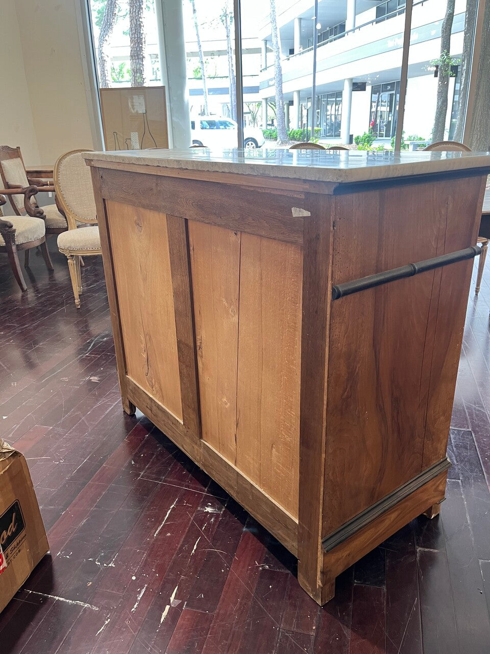 19th Century Faux Bamboo Chest with Marble Top