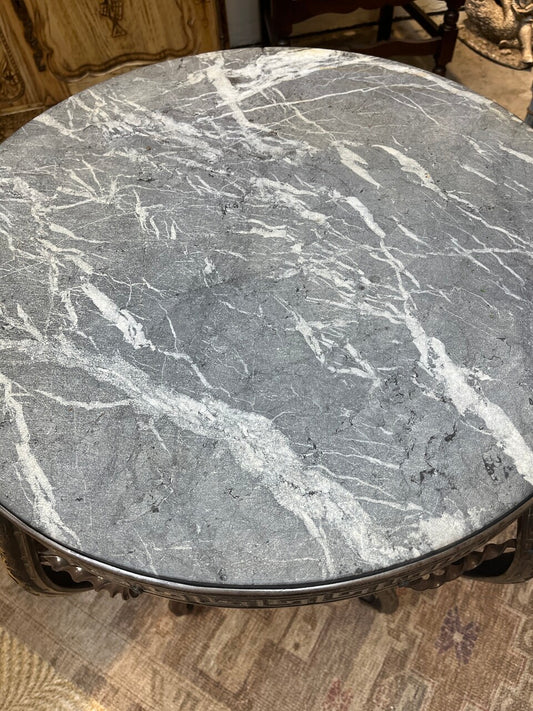 19th Century Italian Marble and Steel Gueridon Table