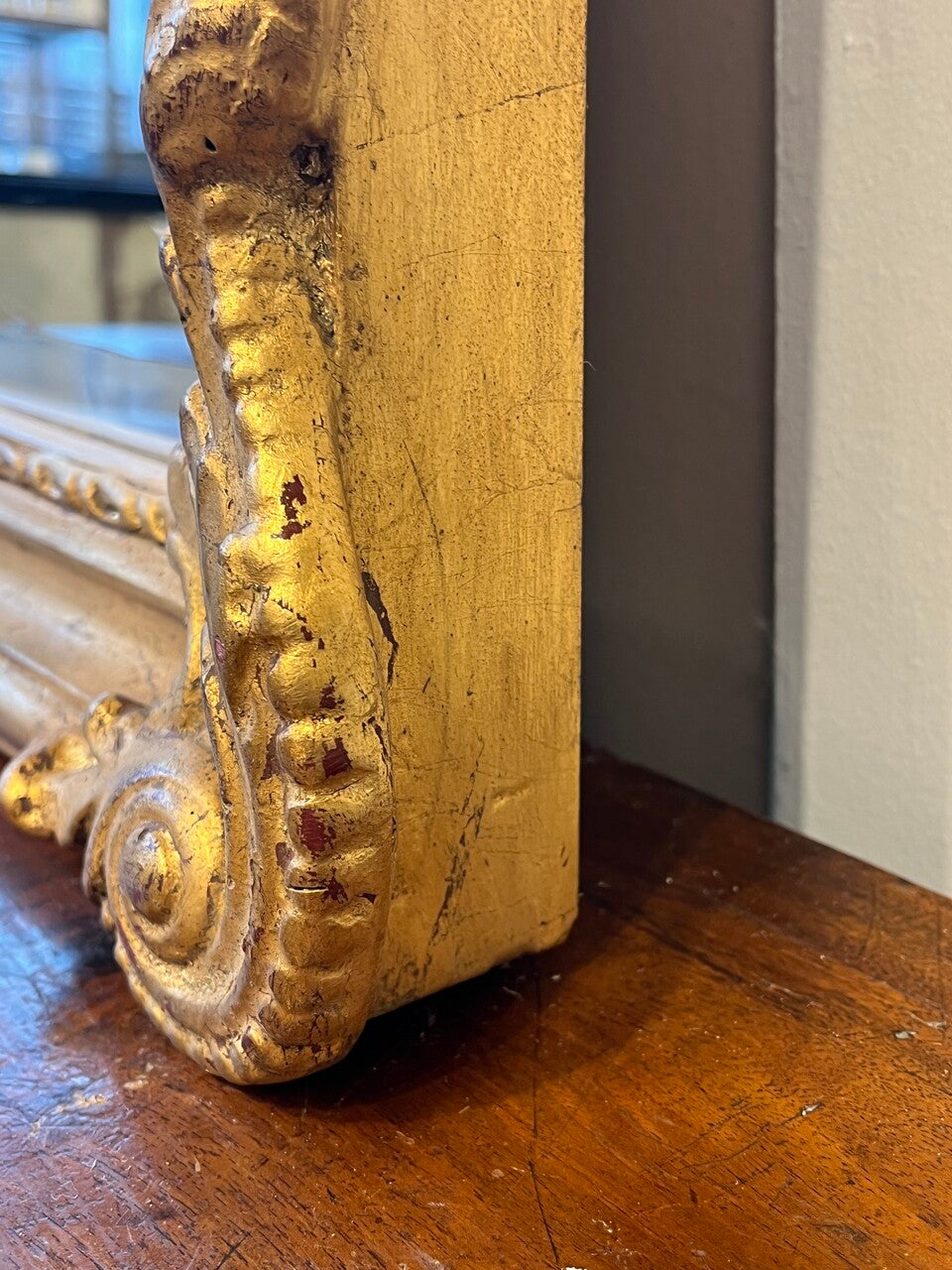 Large Hand Carved Gold Gilt French Mirror