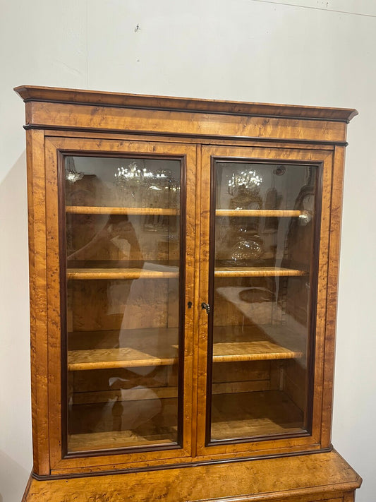 19th Century Italian Birdseye Maple Bookcase