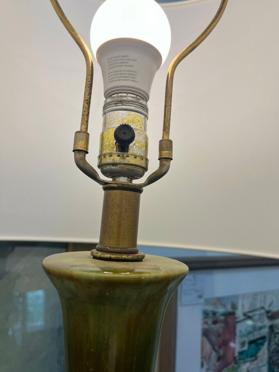 Pair of 70's Mid Century Modern Drip Glaze Lamps