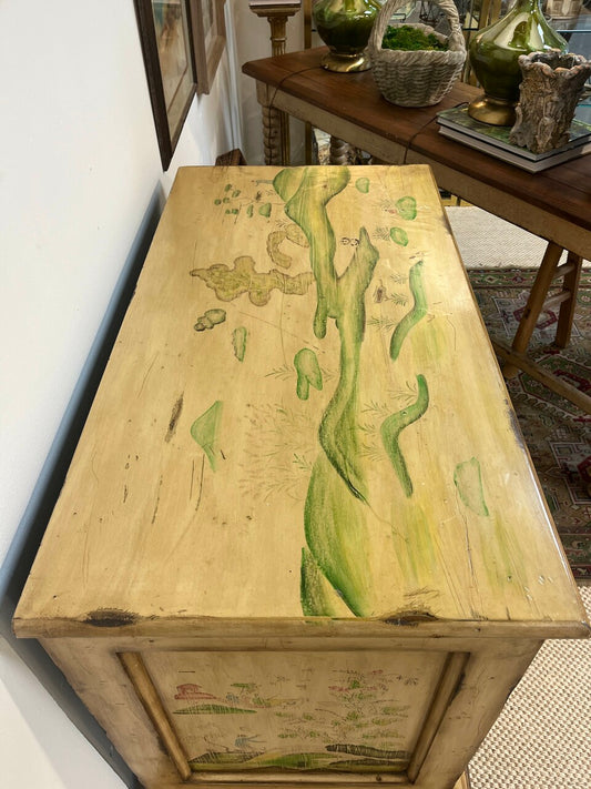 Hand Painted Chinoiserie 4 Drawer Chest