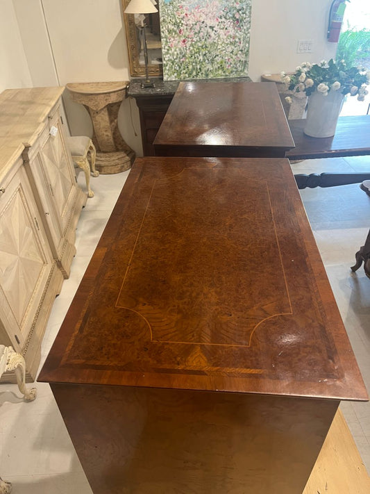 Pair of Walnut Burl Bachelor Chests