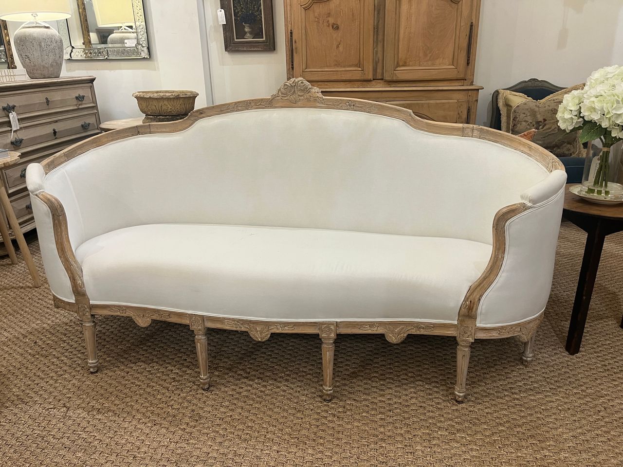 Swedish Gustavian Sofa in Linen