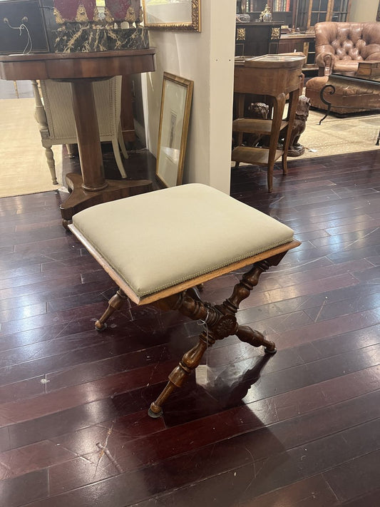 19th Century English Regency Style X-Base Stool