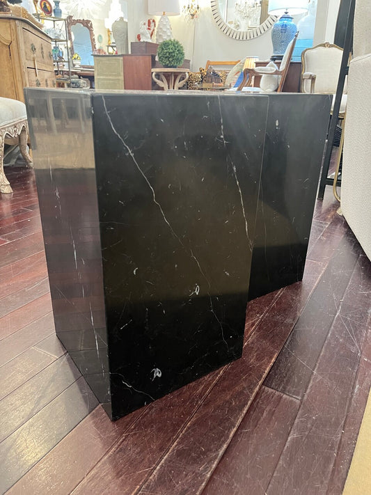Pair of Modern Black Marble Side Tables