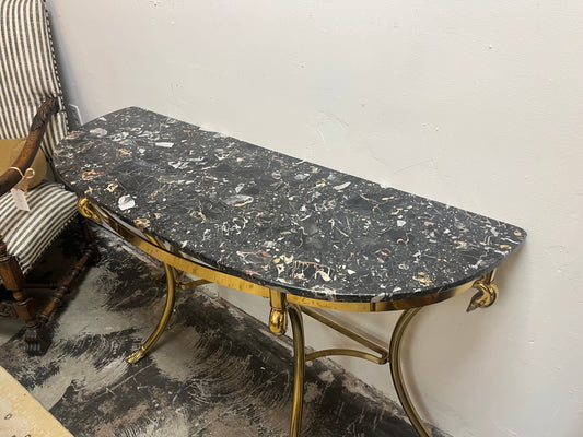 Hollywood Regency Maison Jansen Style Demilune
