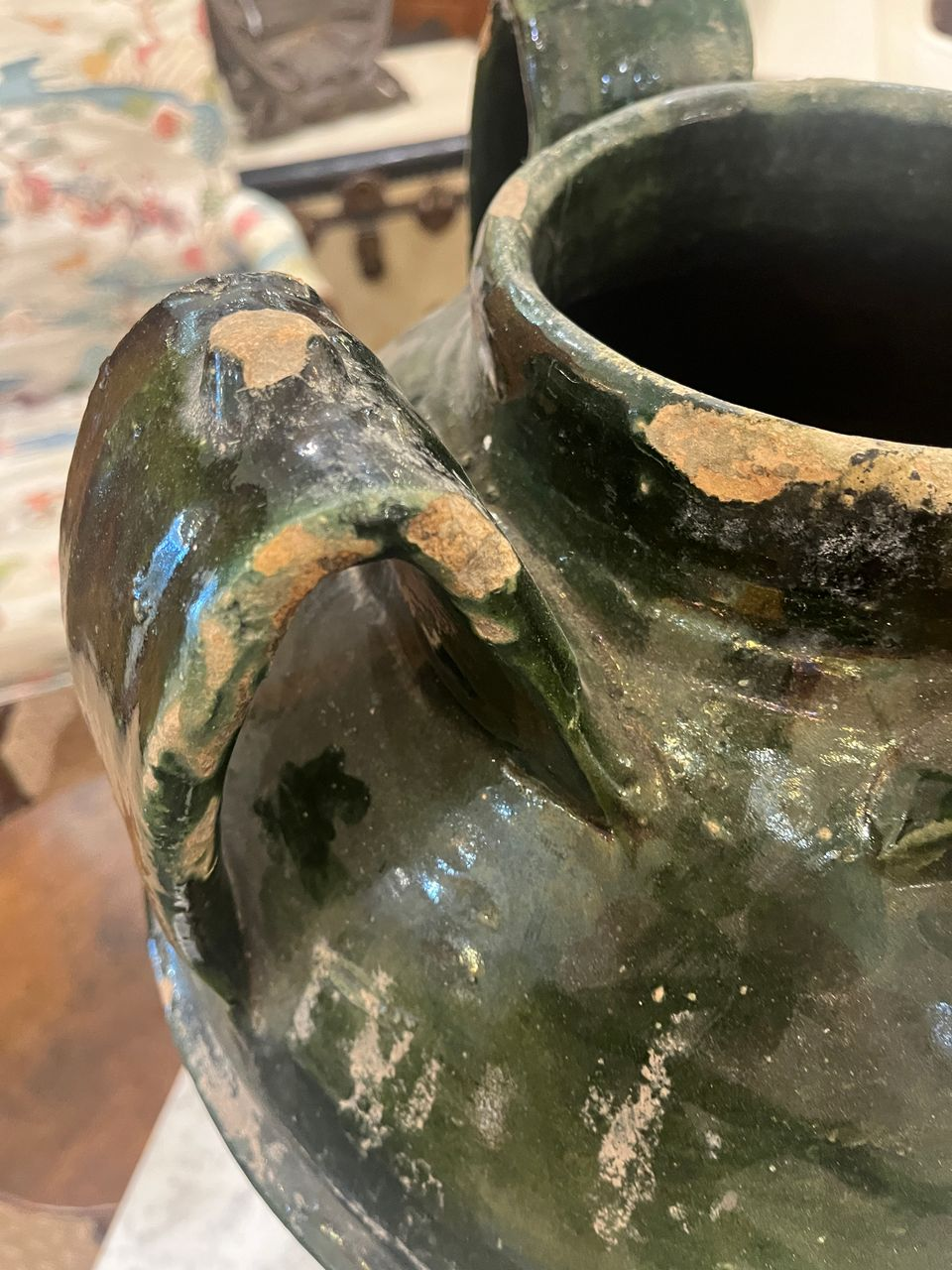 19th Century Large Green Terracotta Urn