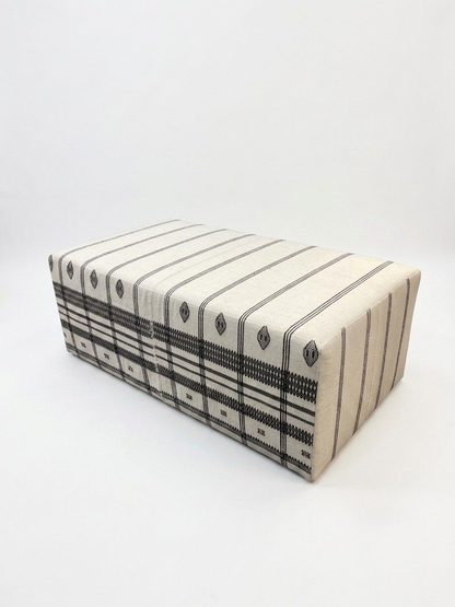 Large Ottoman Upholstered in Vintage Indian Blankets