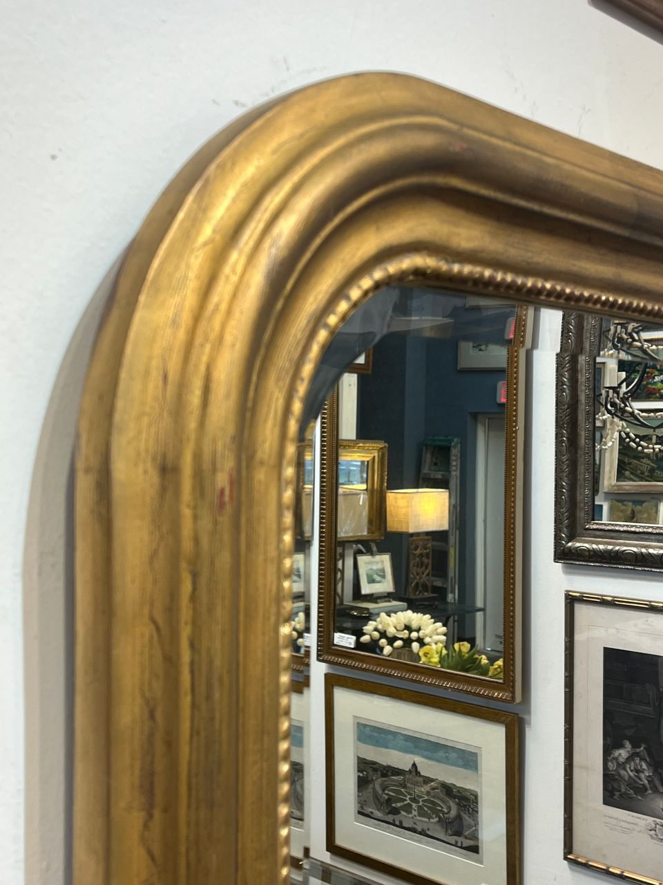 Large French Rounded Louis Philippe Mirror