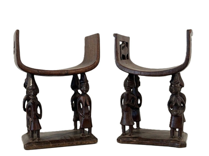Pair of African Fon Ceremonial Stools