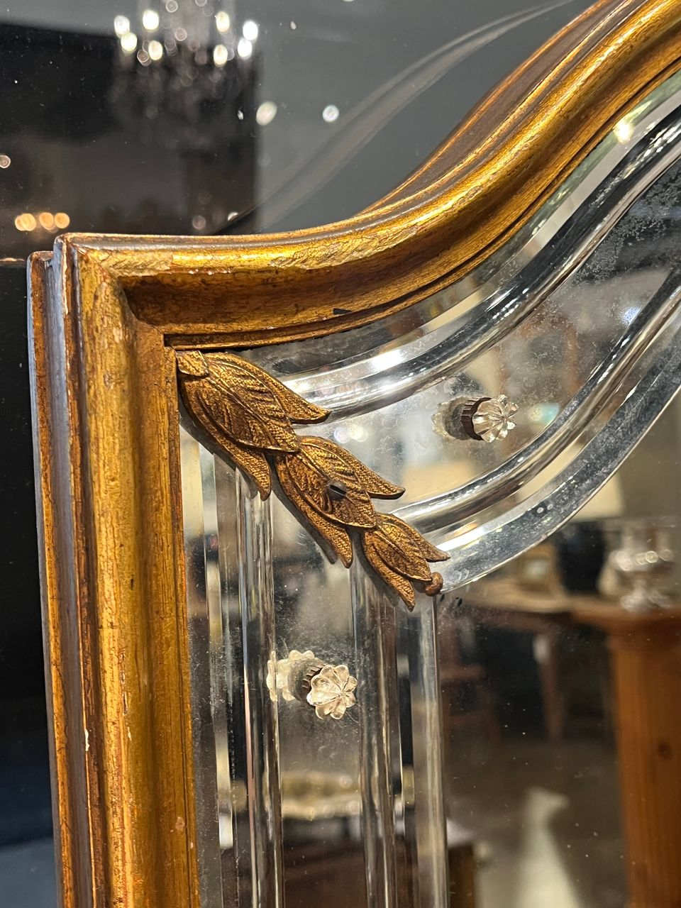 1940's Gold Gilt Venetian Arch Top Mirror