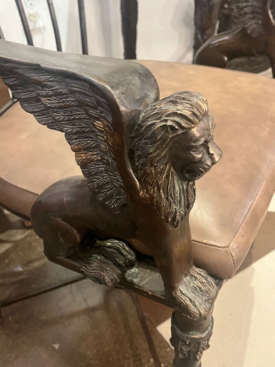 Egyptian Revival Lion Sphinx Armchair