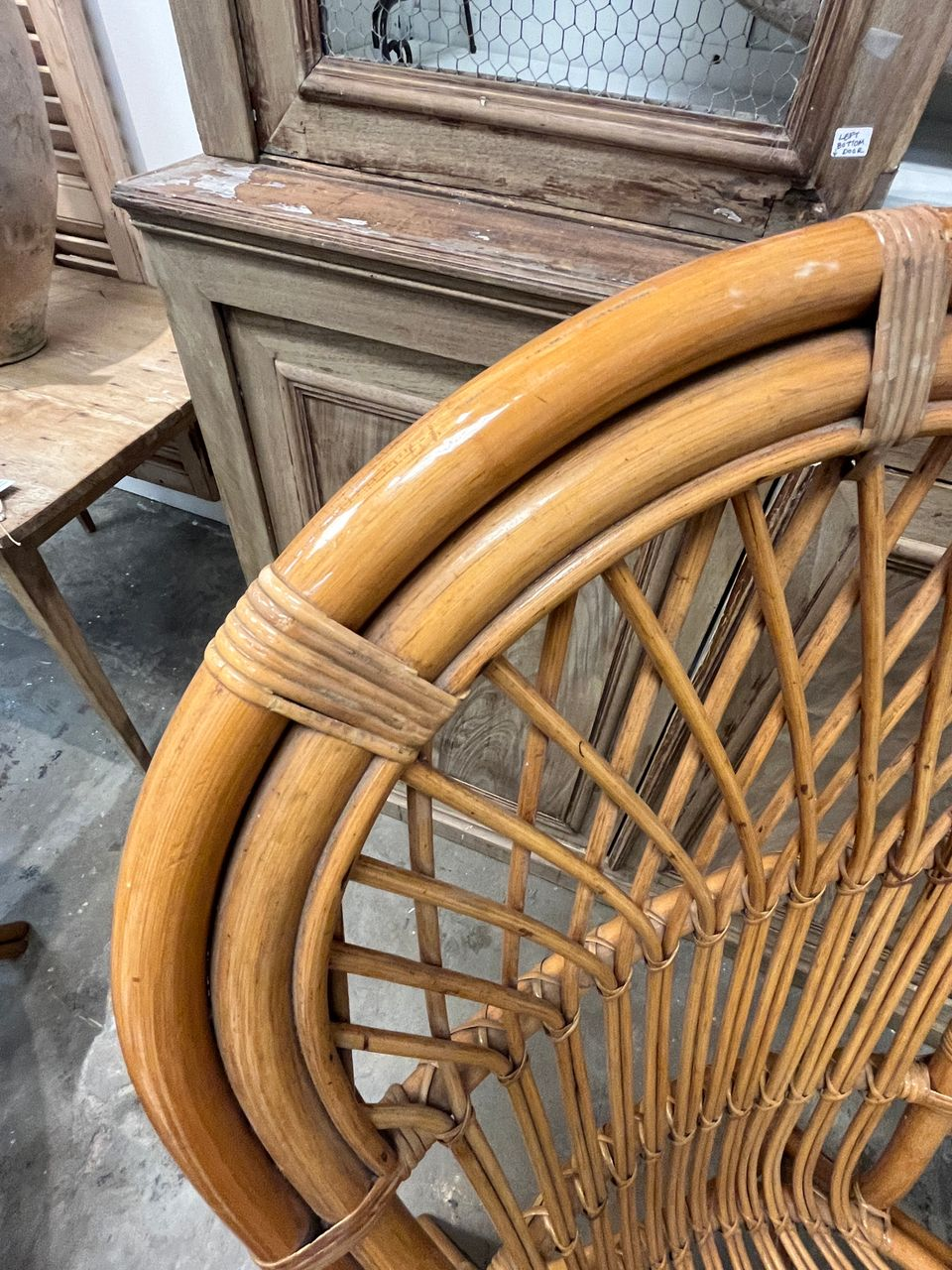 Pair of 70's Spanish Bamboo Lounge Chairs