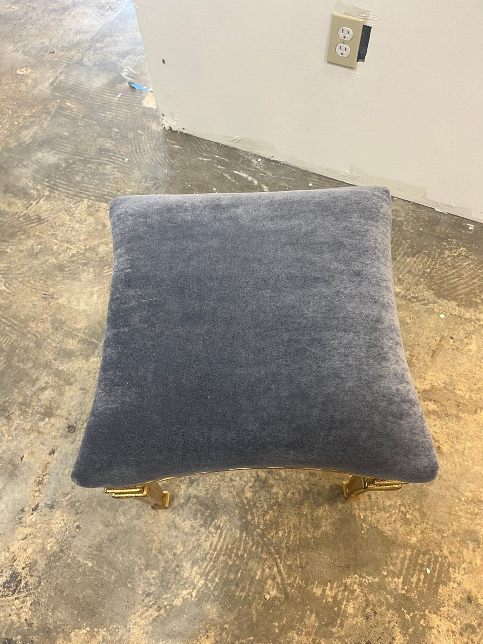 Italian Gilt Stool in Mohair