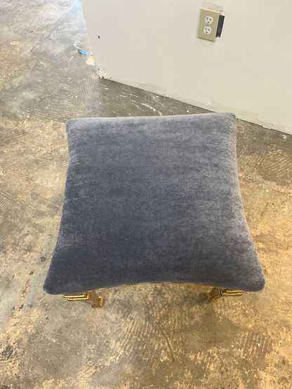 Italian Gilt Stool in Mohair