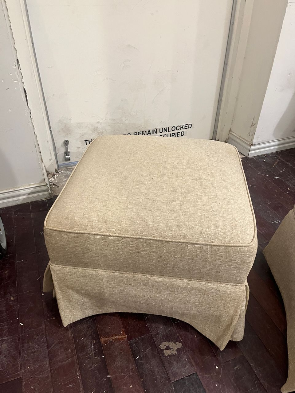 Pair of Neutral Upholstered Ottomans
