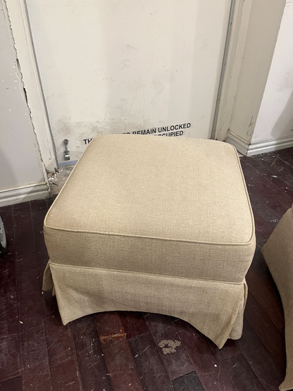 Pair of Neutral Upholstered Ottomans