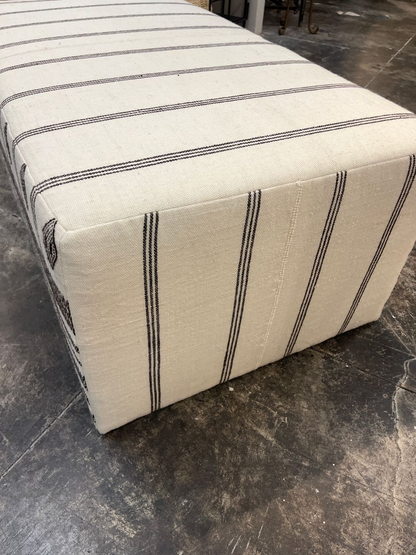 Large Ottoman Upholstered in Vintage Indian Blankets