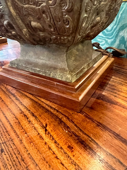 Pair of Bronze James Mont style Table Lamps