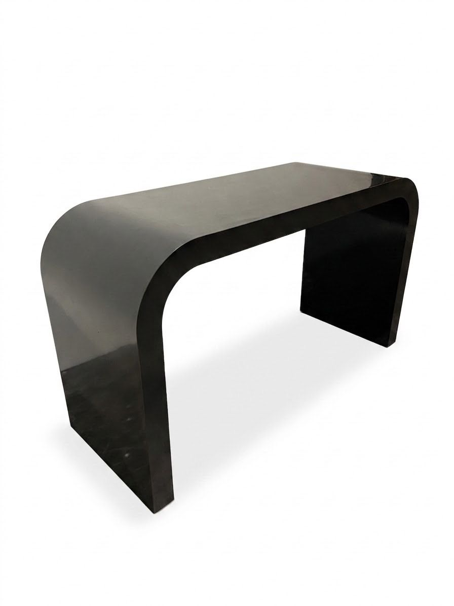 Mid Century Black Laminate Waterfall Console