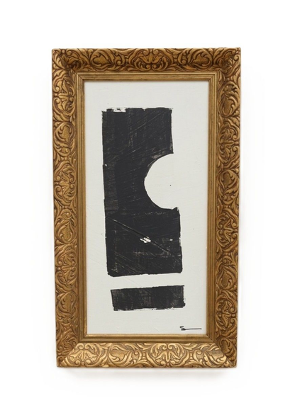 Original B&W Abstract Acrylic on Panel Painting