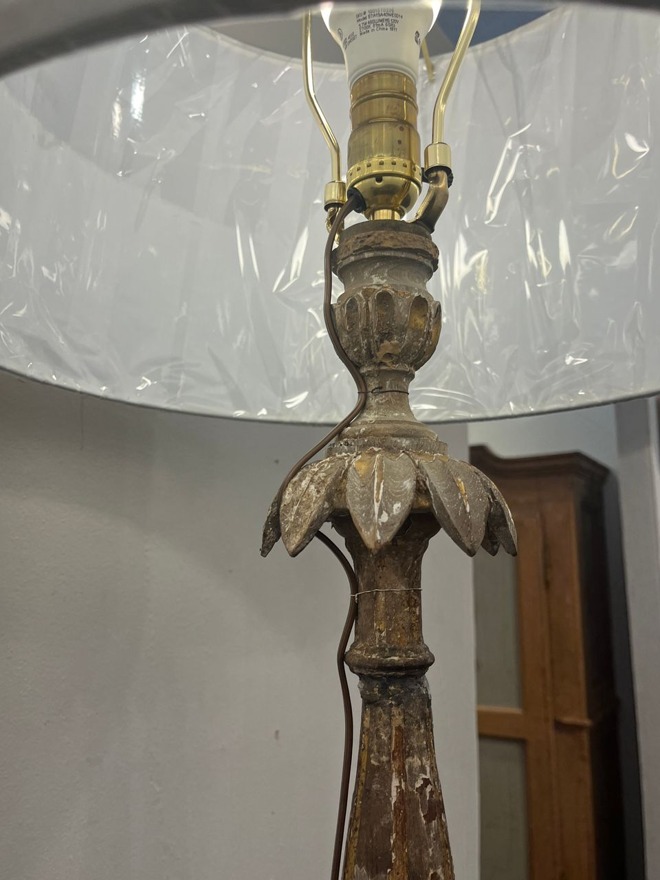 18th Century Gilt Candlesticks converted to Lamps