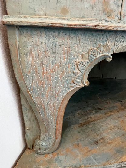 18th Century Swedish Painted Corner Cabinet