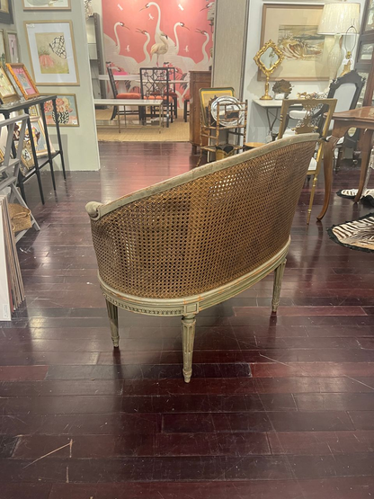 19th Century Louis XVI Petite Cane Settee
