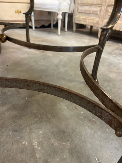 Early 1900's Oval Marble Top Garden Table