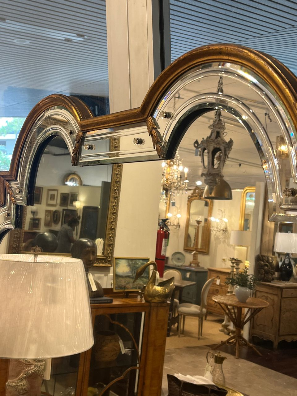 1940's Gold Gilt Venetian Arch Top Mirror