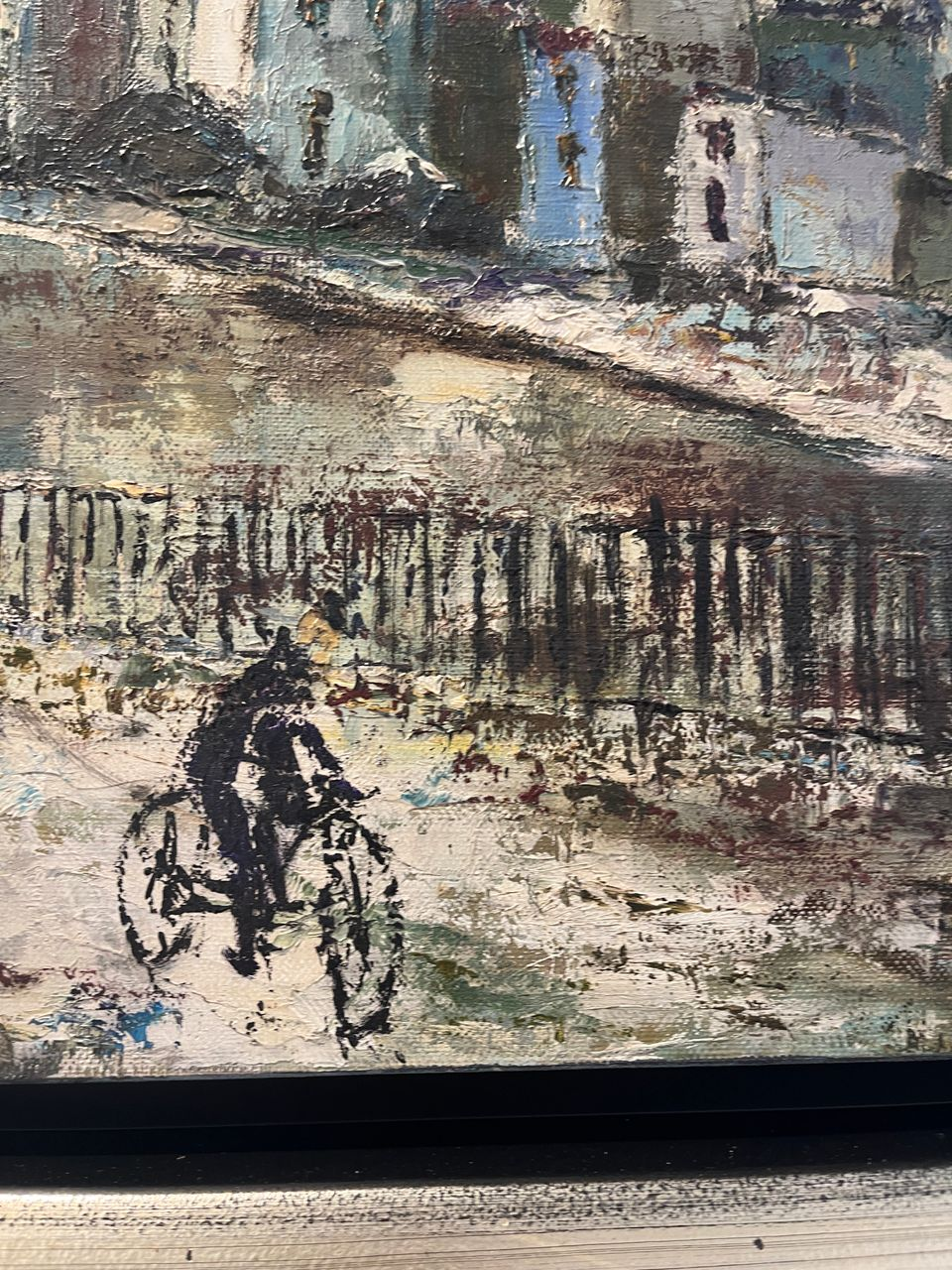 French Oil on Canvas in Custom Frame