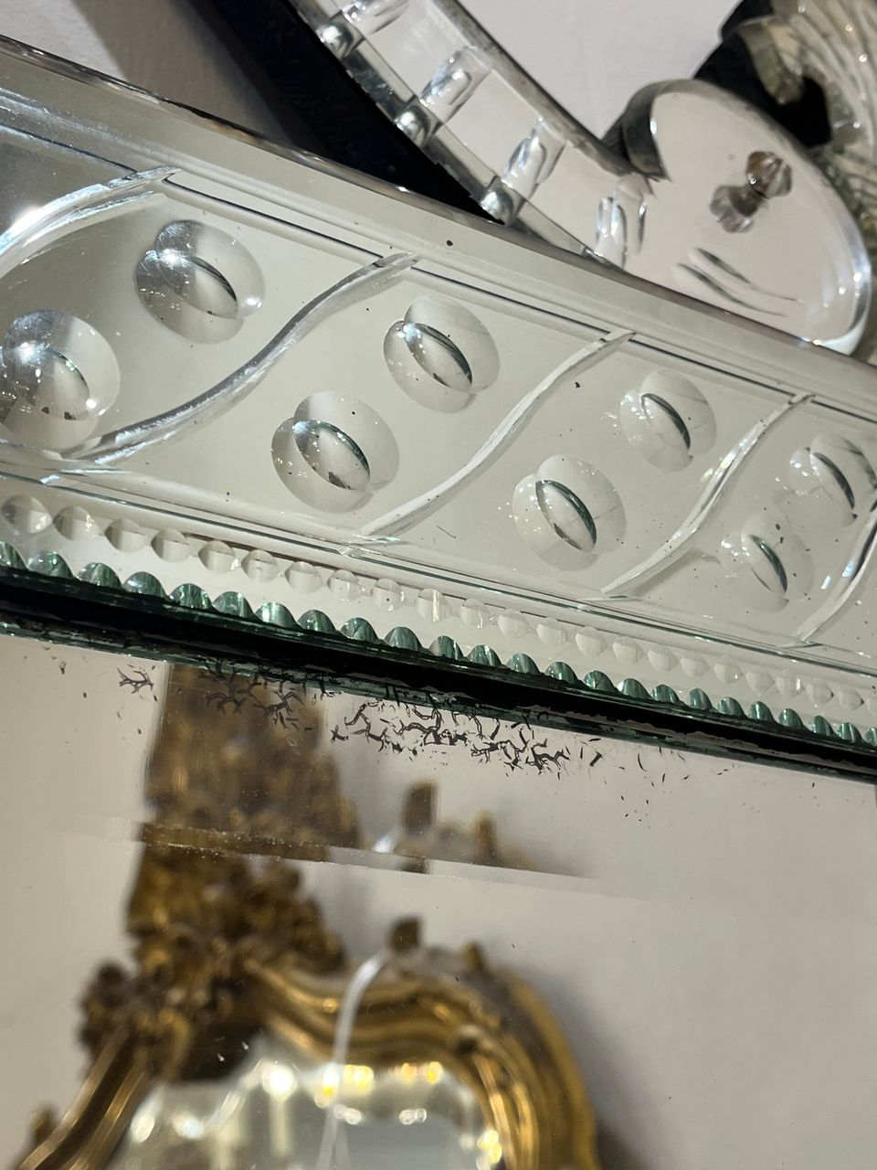 Antique Engraved Venetian Mirror