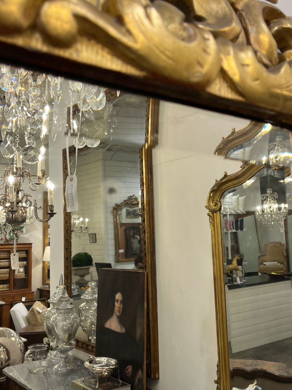 19th Century Italian Rococo style Giltwood Mirror
