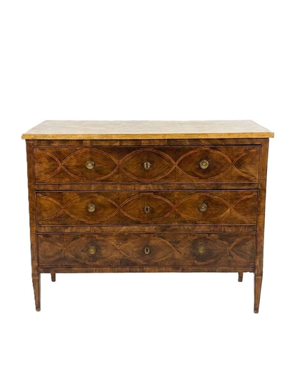 18th Century Italian Commode with Walnut Inlay