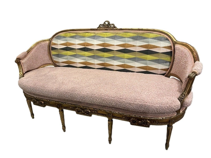 Louis XVI style Settee with New Contemporary Upholstery