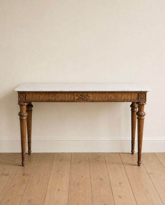 18th Century Louis XV Marble Top Giltwood Console Table