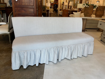 Custom made Banquette in Belgian Linen