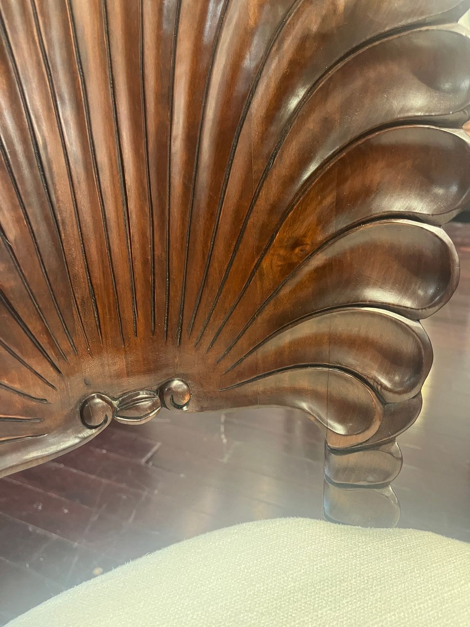 Pair of Italian Scalloped Shell Back Chairs